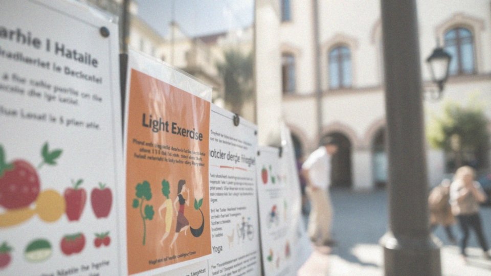 Jakie hasła promują zdrowe odżywianie i aktywność fizyczną na plakatach?