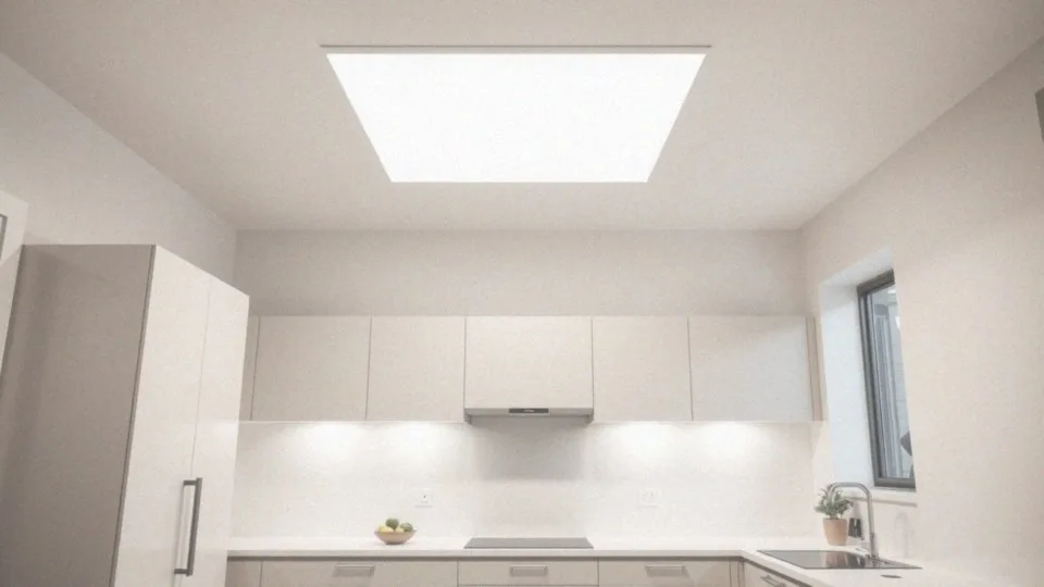 Jak dobór płaskiego plafonu wpływa na oświetlenie kuchni?